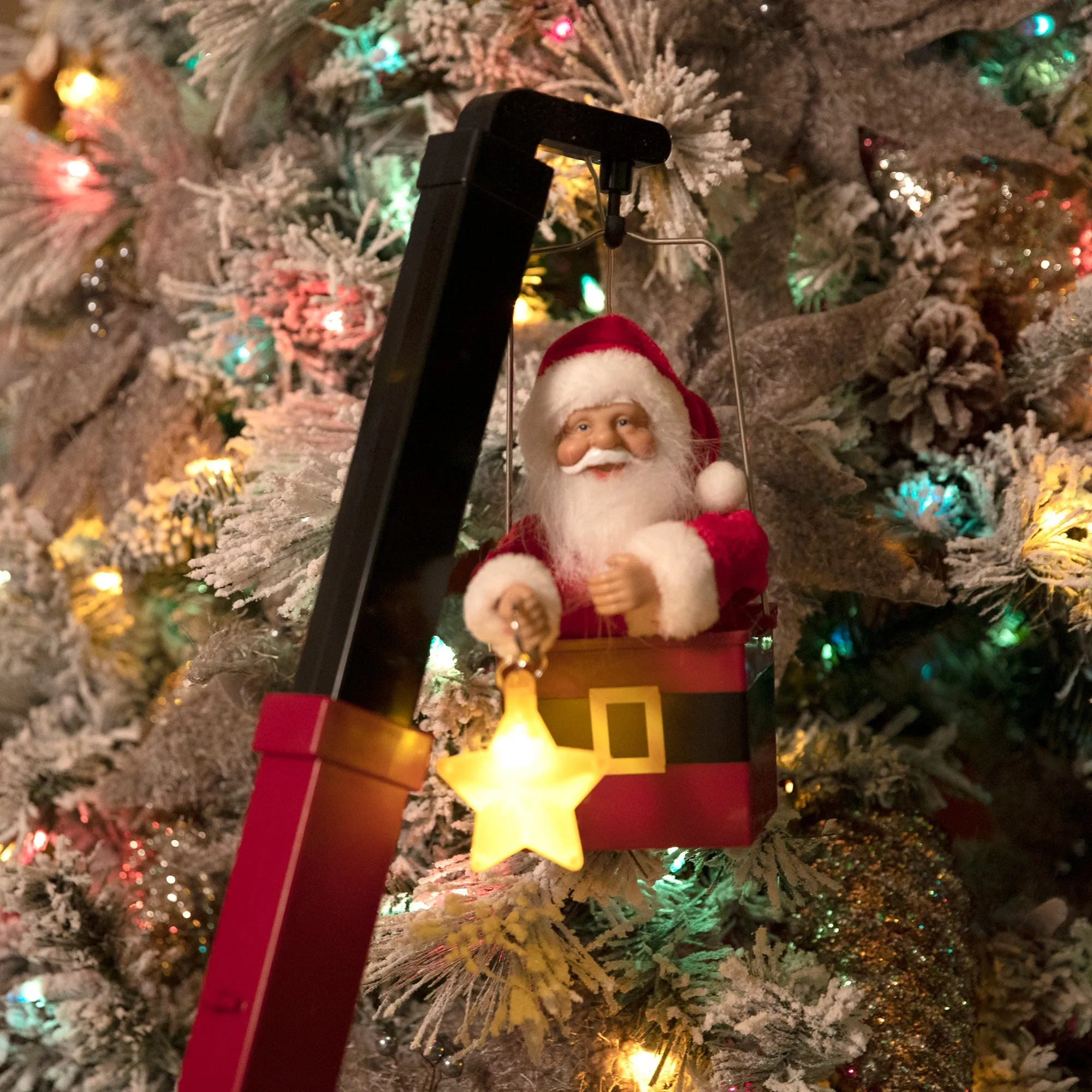 43 in. Animated North Pole Lighting Crew - White Santa