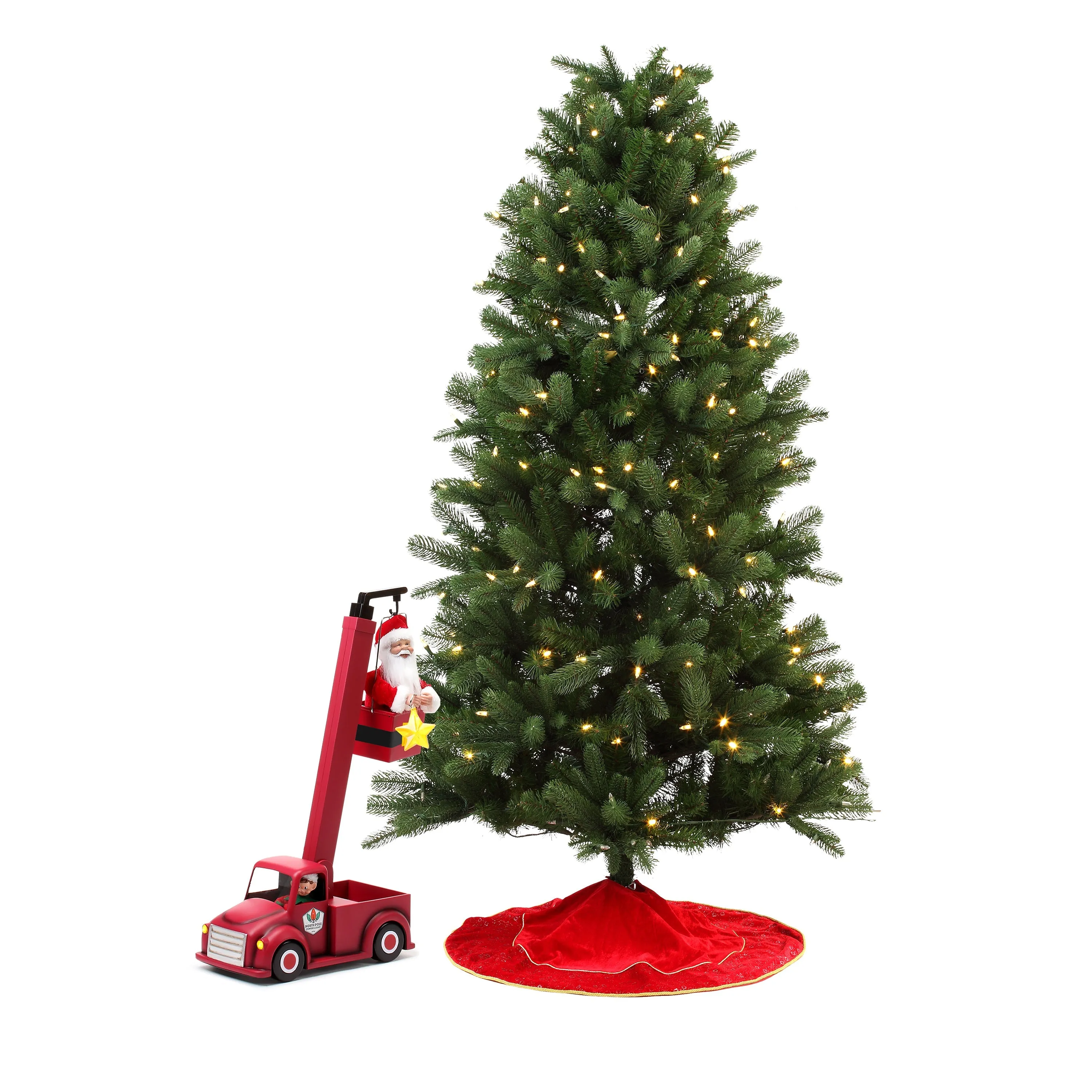 43 in. Animated North Pole Lighting Crew - White Santa