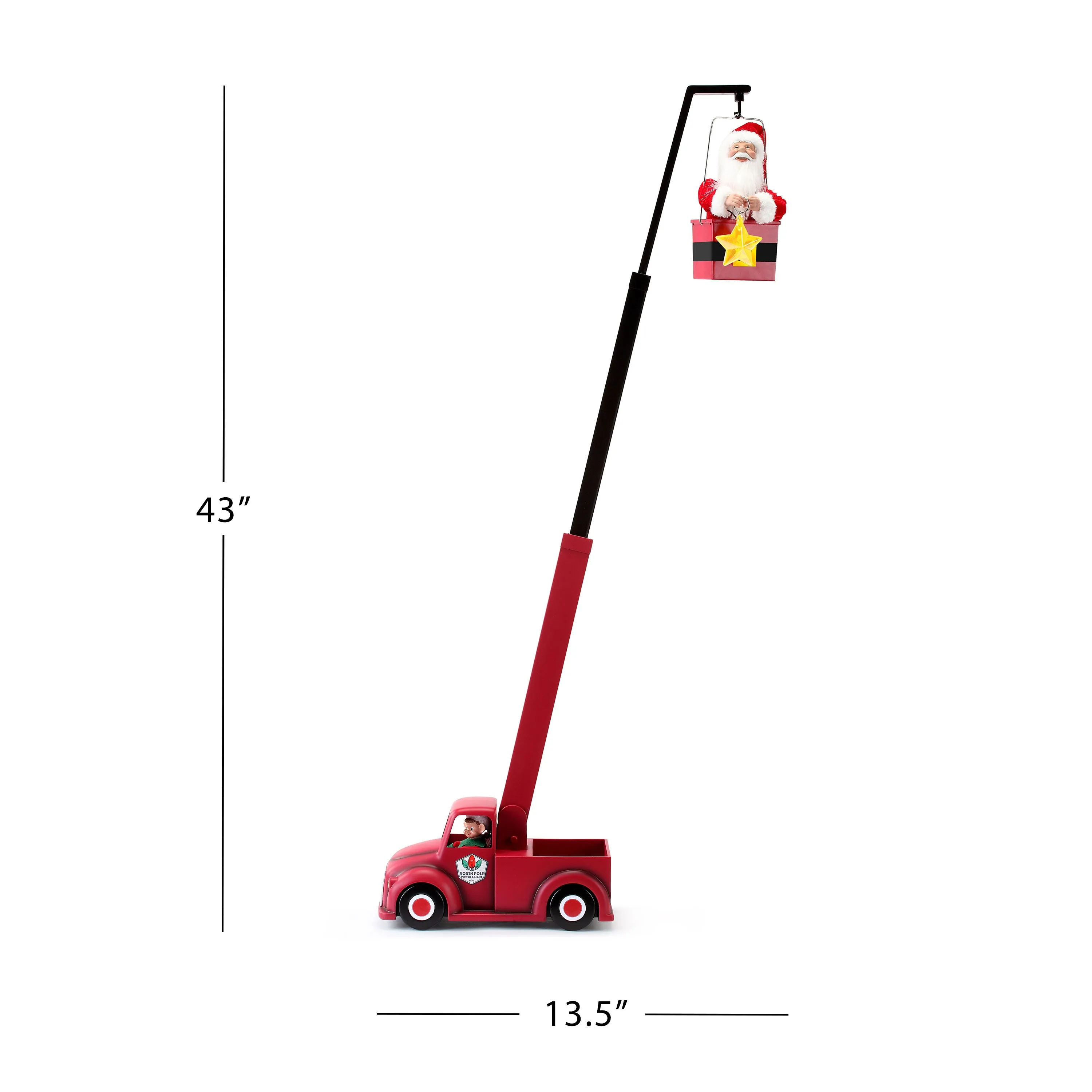 43 in. Animated North Pole Lighting Crew - White Santa