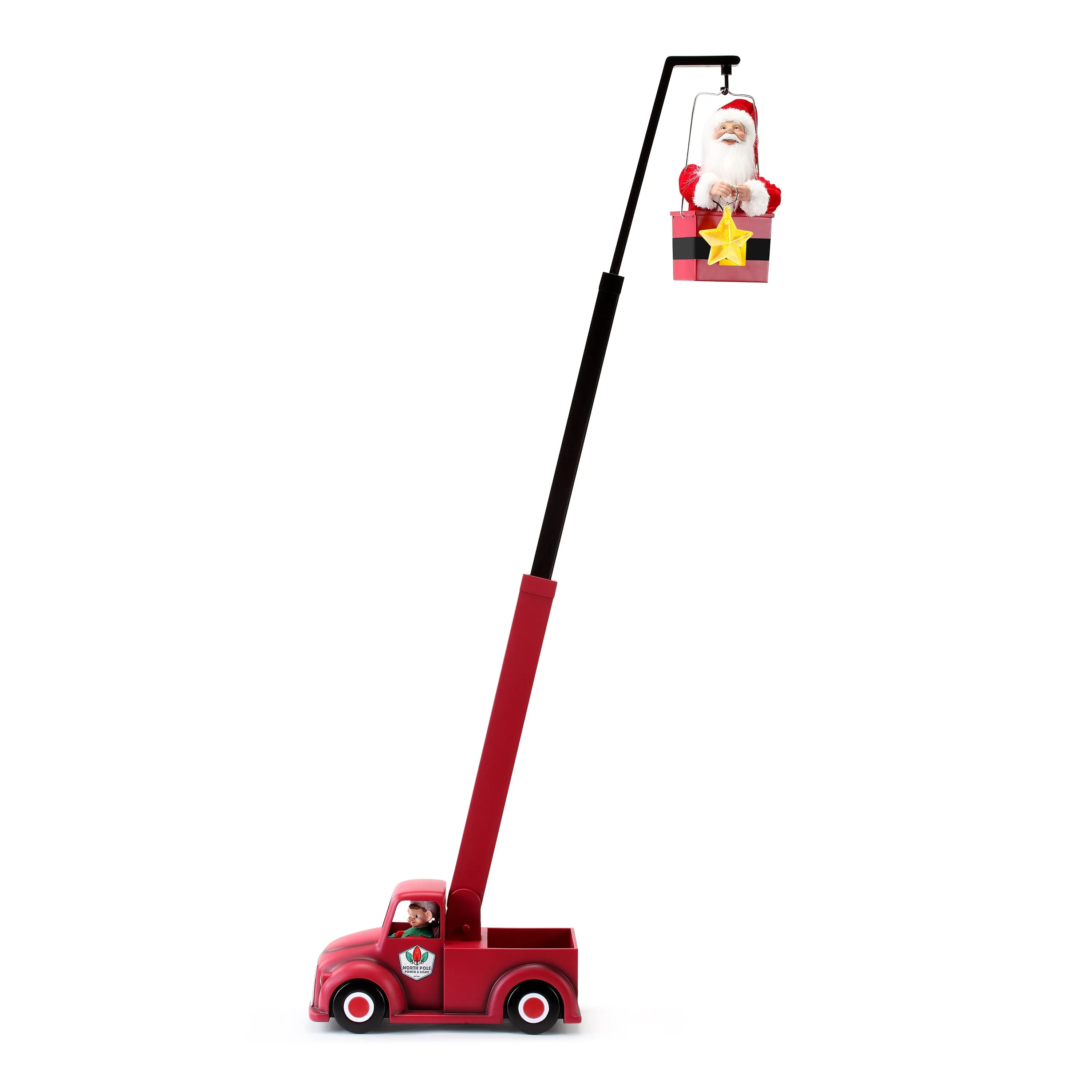 43 in. Animated North Pole Lighting Crew - White Santa