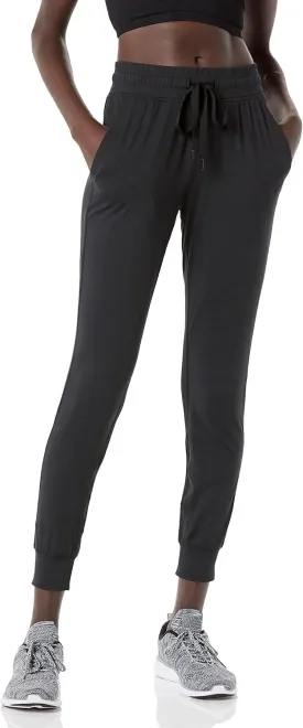 Amazon Essentials Athletic Pants for Women, Brushed Tech Stretch Lounge Joggers, Plus Size Available