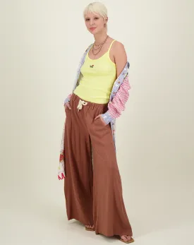 Ariel Earth Wide Leg Linen Pants