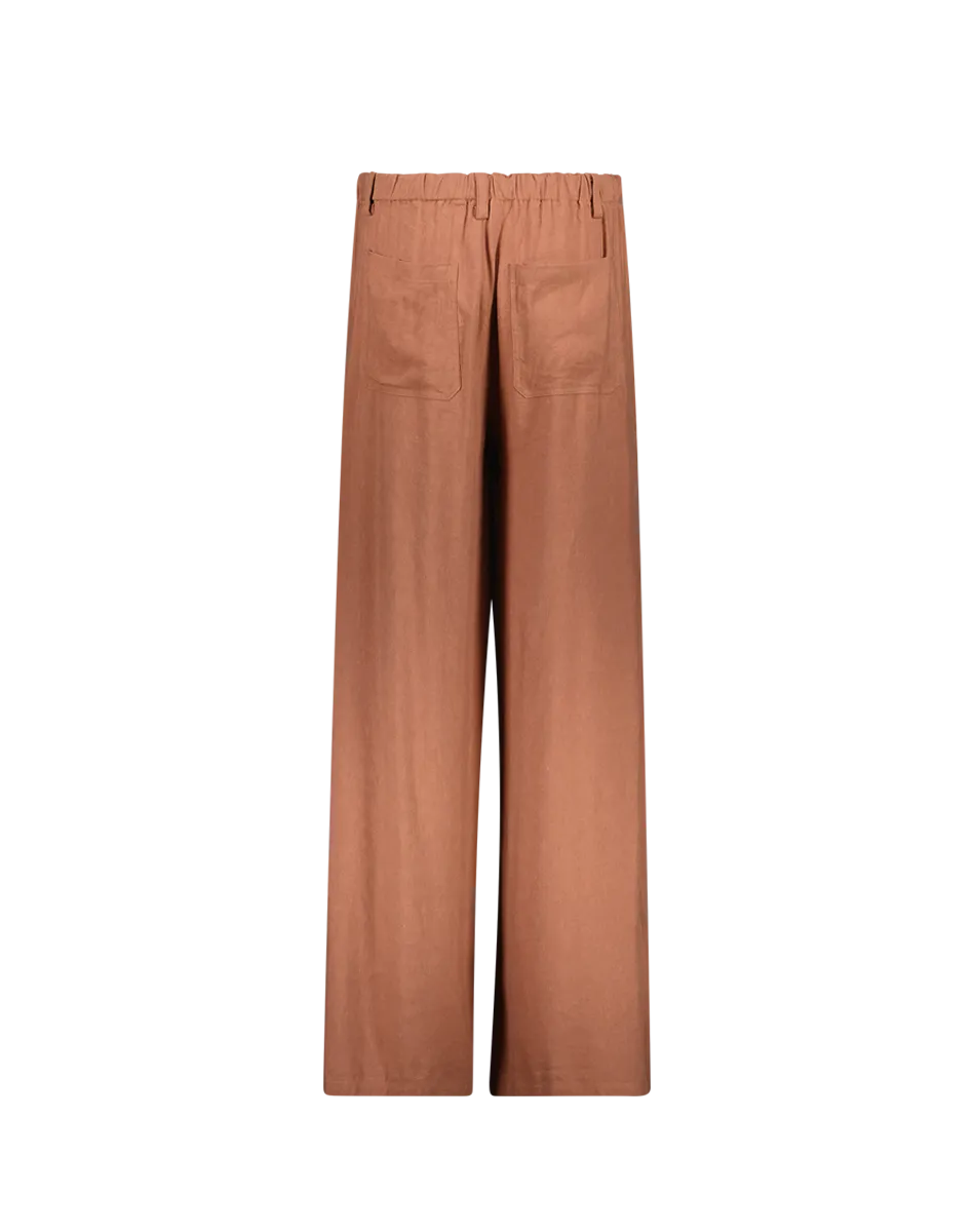 Ariel Earth Wide Leg Linen Pants
