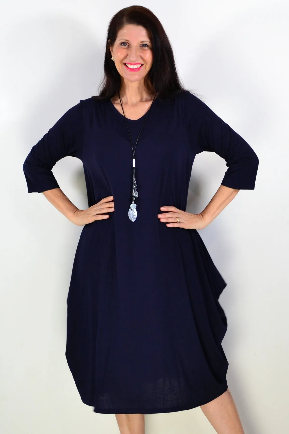 Black Relaxed Oversized Tunic Dress