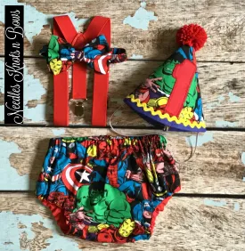 Boys Avengers Cake Smash Outfit, 1st Birthday Outfit Boy