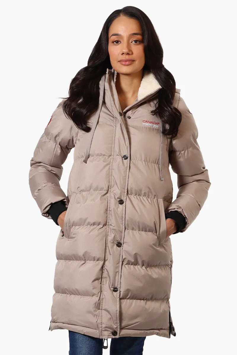 Canada Weather Gear Side Slit Puffer Parka Jacket - Beige