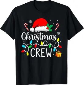 Christmas Crew Xmas Lights Family Matching Pajamas Holiday T-Shirt
