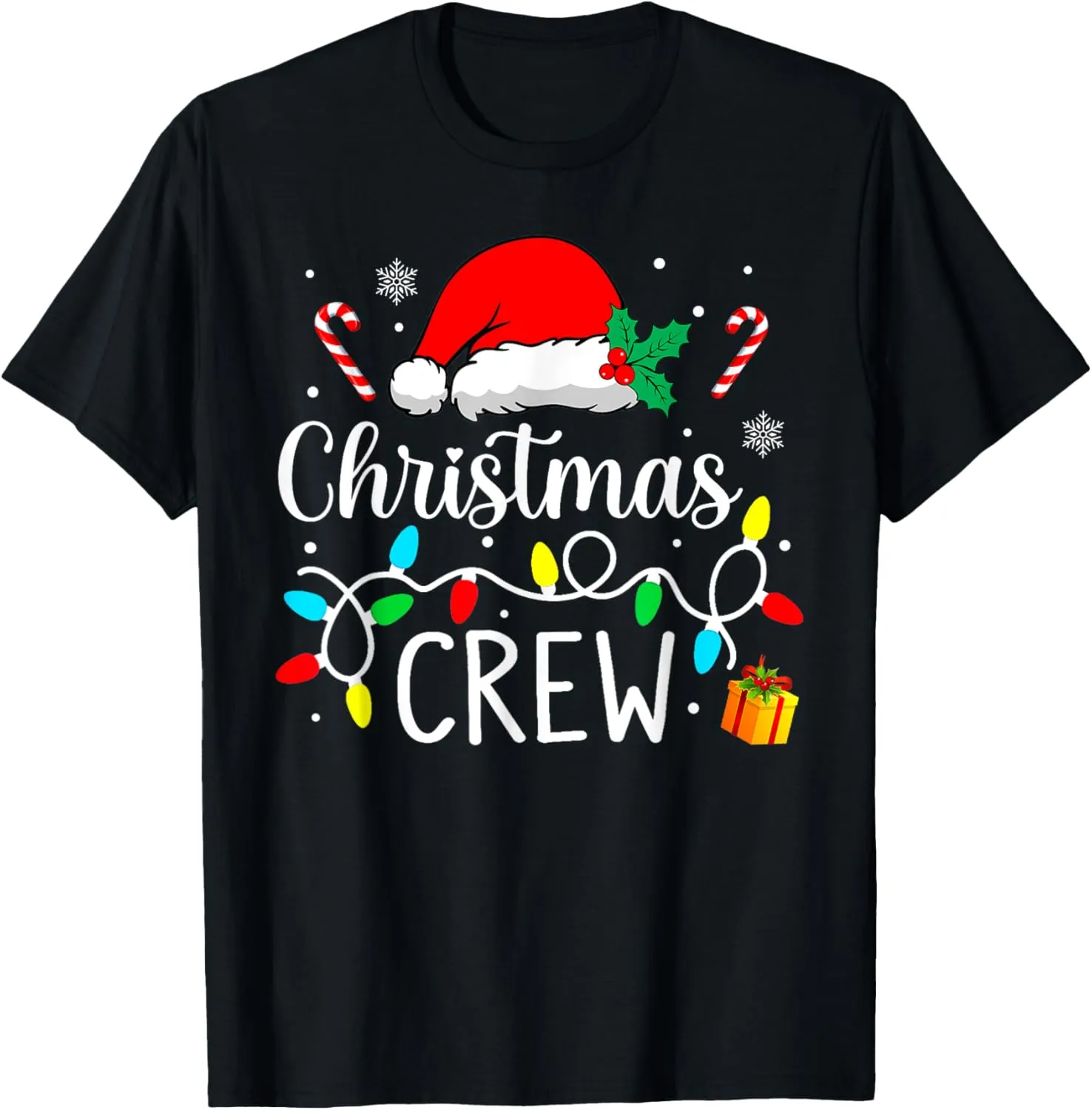 Christmas Crew Xmas Lights Family Matching Pajamas Holiday T-Shirt