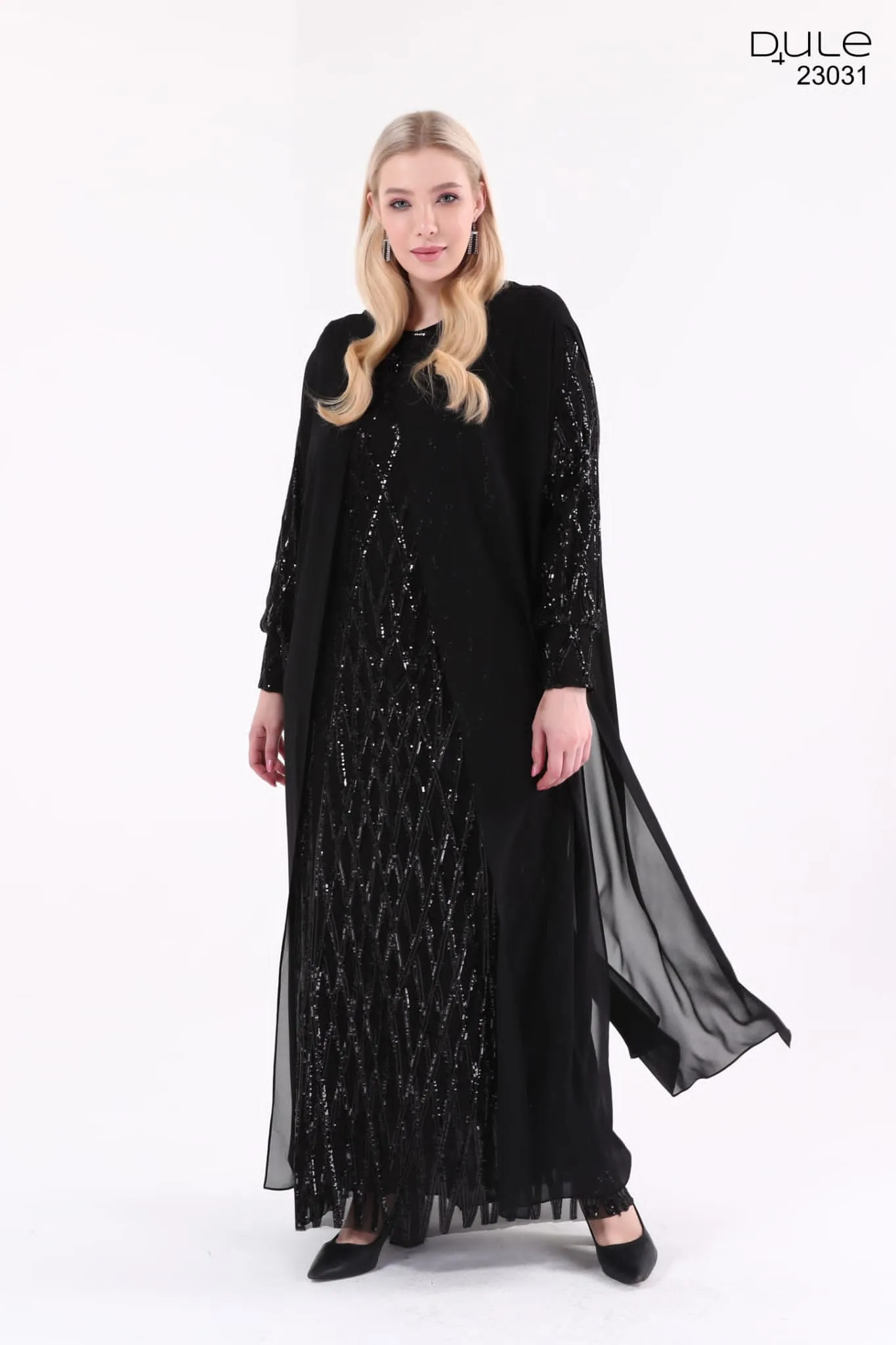 DL 031A 2 Piece Dress Set Black