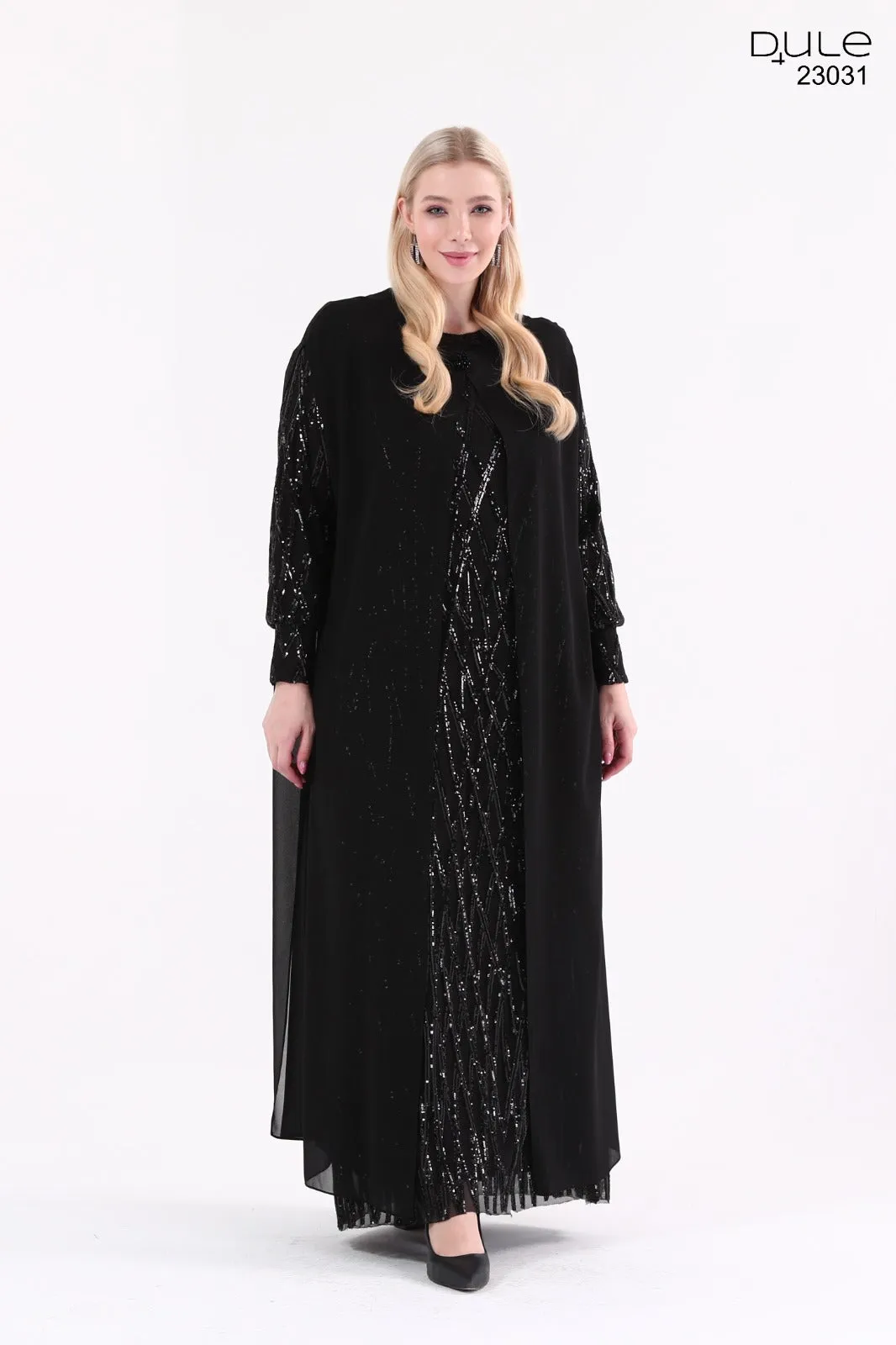 DL 031A 2 Piece Dress Set Black