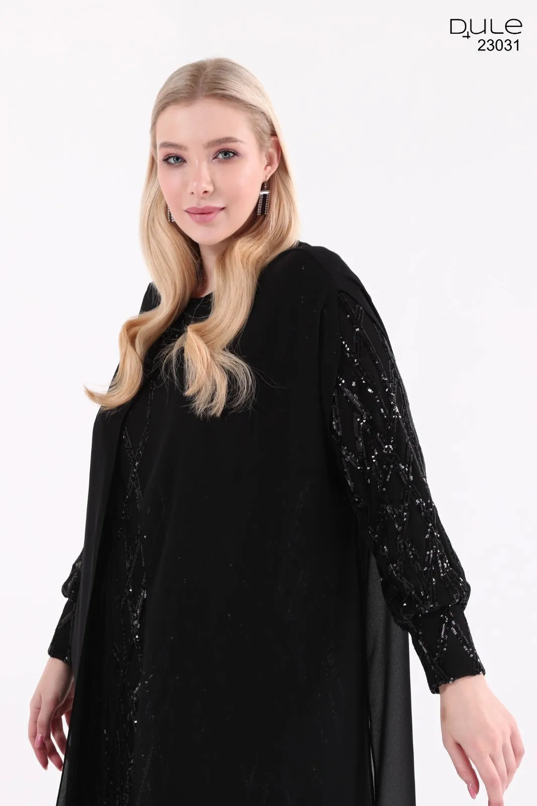 DL 031A 2 Piece Dress Set Black