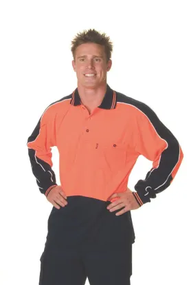 DNC Hi Vis Cool Breathe Panel Polo Shirt Long Sleeve (3892)