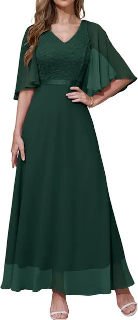 DRESSTELLS Womans Wedding Guest Formal Dress, 2025 Summer Bridesmaid Party Long Prom Church Dresses