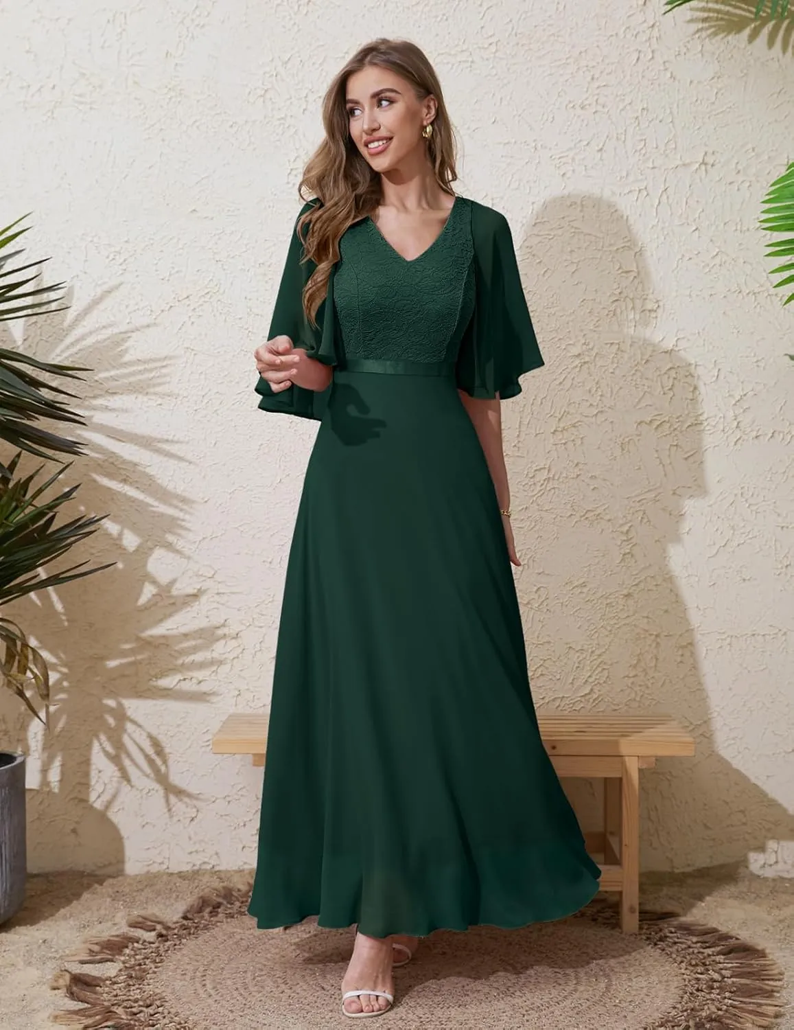 DRESSTELLS Womans Wedding Guest Formal Dress, 2025 Summer Bridesmaid Party Long Prom Church Dresses