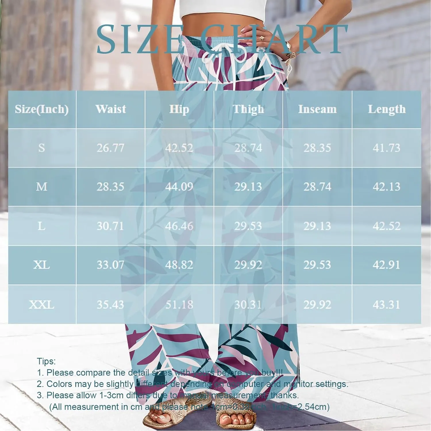 FlekmanArt Dress Pants Women Petite High Waisted Wide Leg Summer Beach Vacation Pants Boho Lounge Casual Palazzo Trousers
