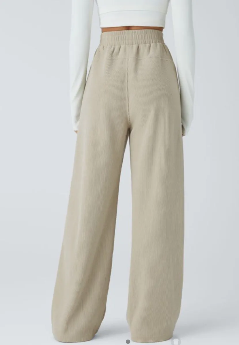 Halara High Waisted Corduroy Pants Almond Milk