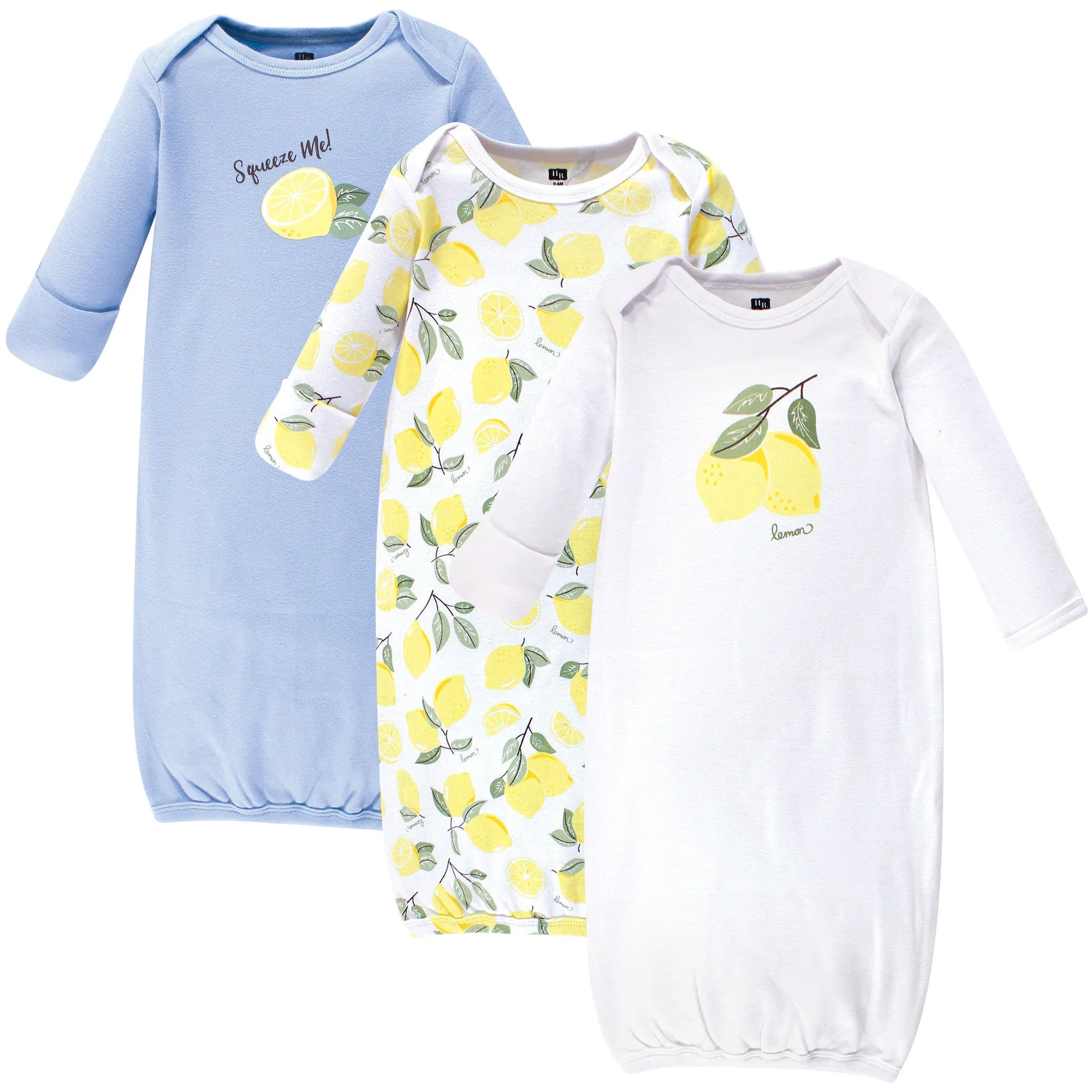 Hudson Baby Cotton Gowns, Lemon