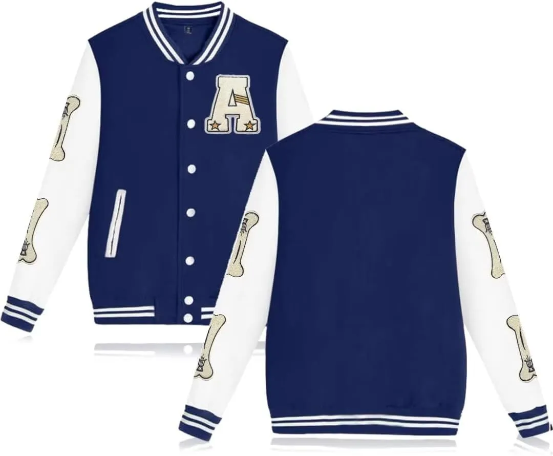 Mens Bomber Jackets Letterman Jacket Button Down Vintage Varsity Jackets Baseball Coat