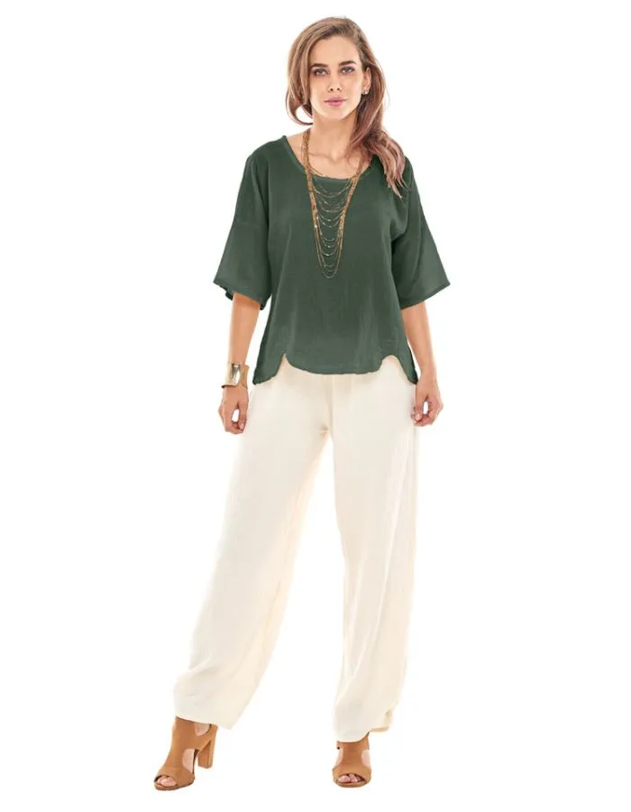 Oh My Gauze Scallop Top