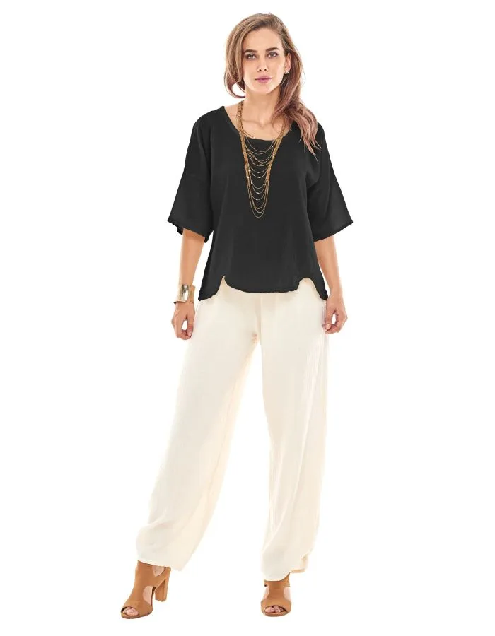 Oh My Gauze Scallop Top