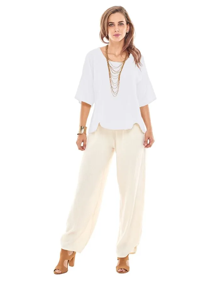 Oh My Gauze Scallop Top