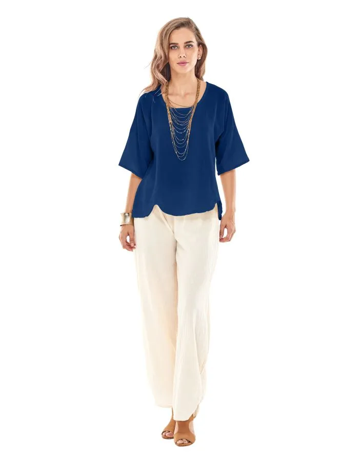 Oh My Gauze Scallop Top