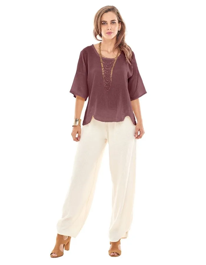Oh My Gauze Scallop Top