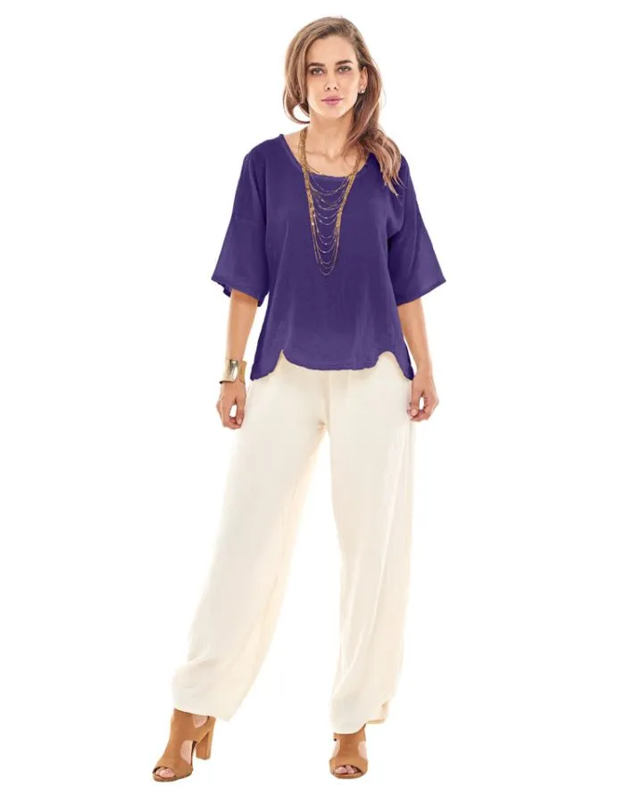Oh My Gauze Scallop Top