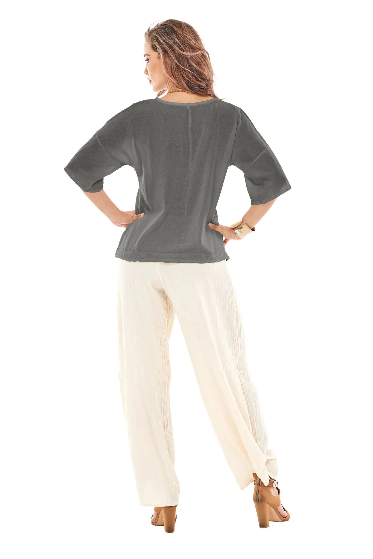 Oh My Gauze Scallop Top