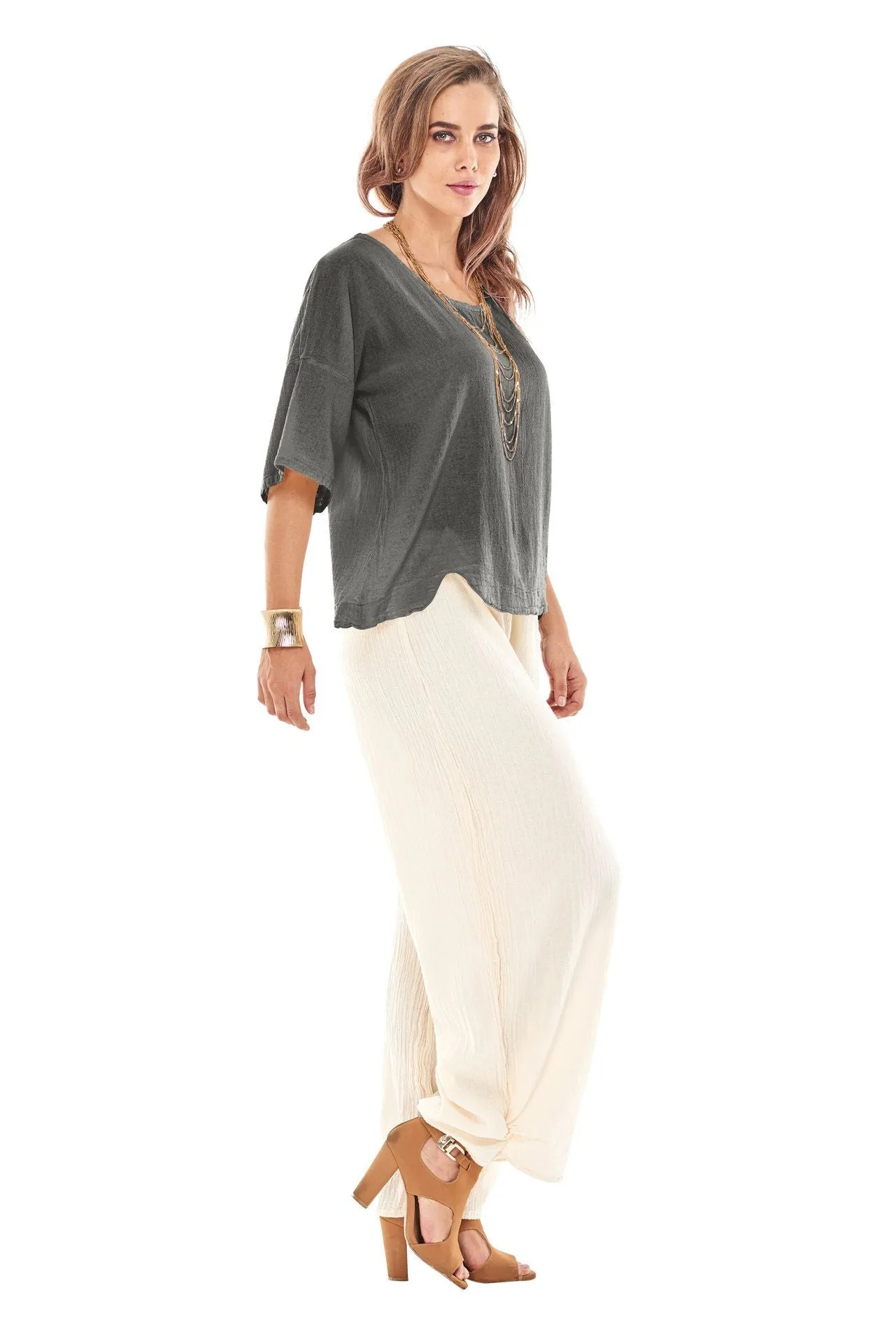 Oh My Gauze Scallop Top