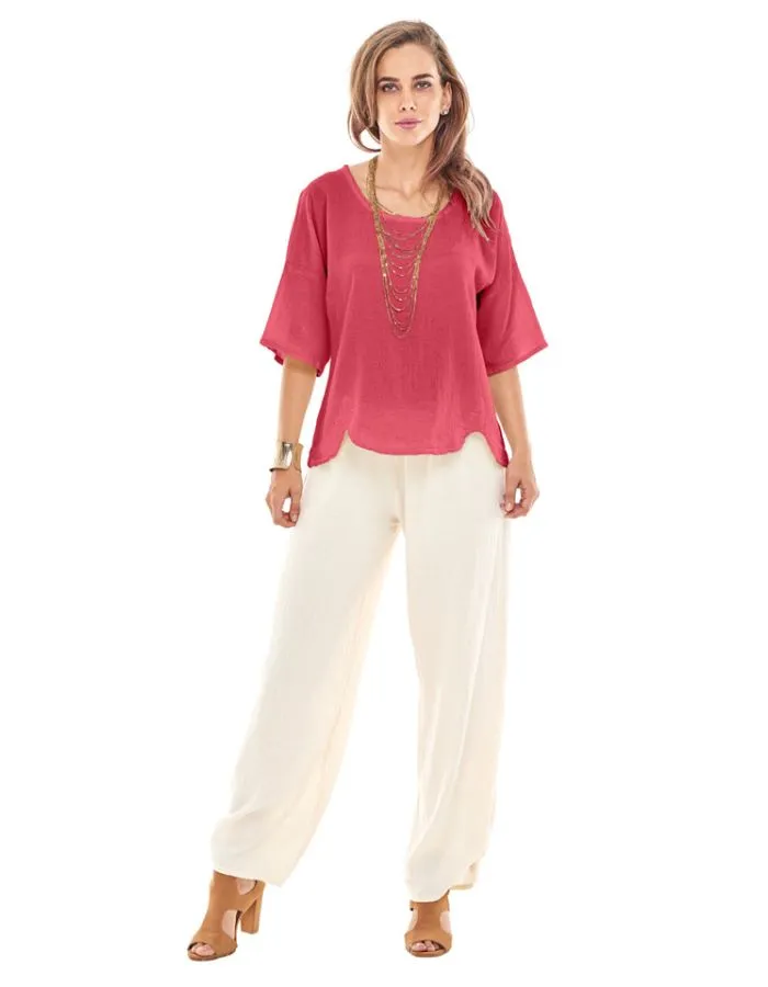 Oh My Gauze Scallop Top