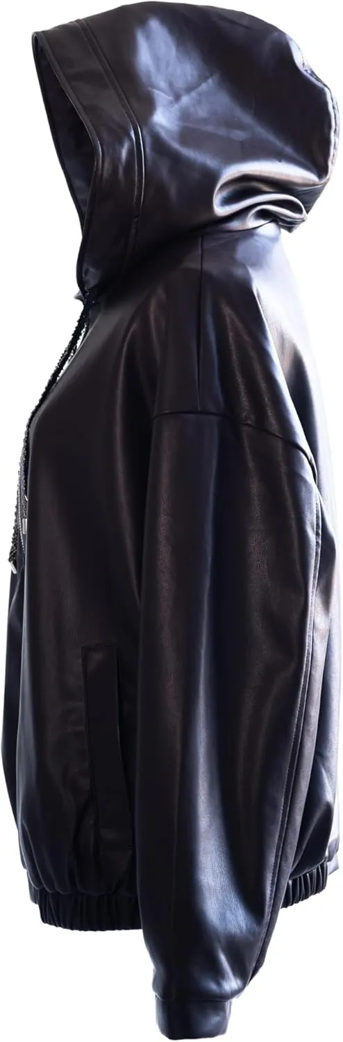 Oversized Hooded Faux Leather Jacket Women | Leather Jackets for Women 2025 |Trendy Fall Jackets