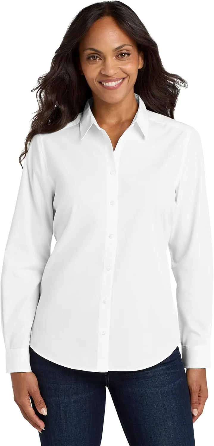 Port Authority Women's Long Sleeve Carefree Poplin Button-Down Shirt