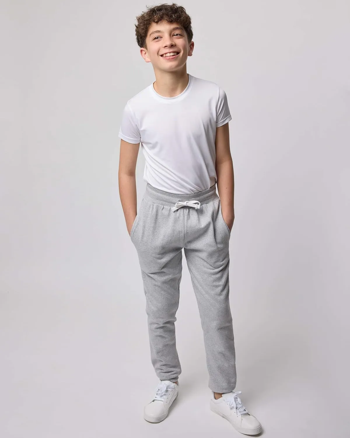 Real Essentials 3 Pack: Boys Cotton Active Fleece Jogger Sweatpants