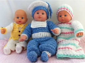 Riley, Randy, & Rita (12-15" Doll Outfits) Crochet Pattern