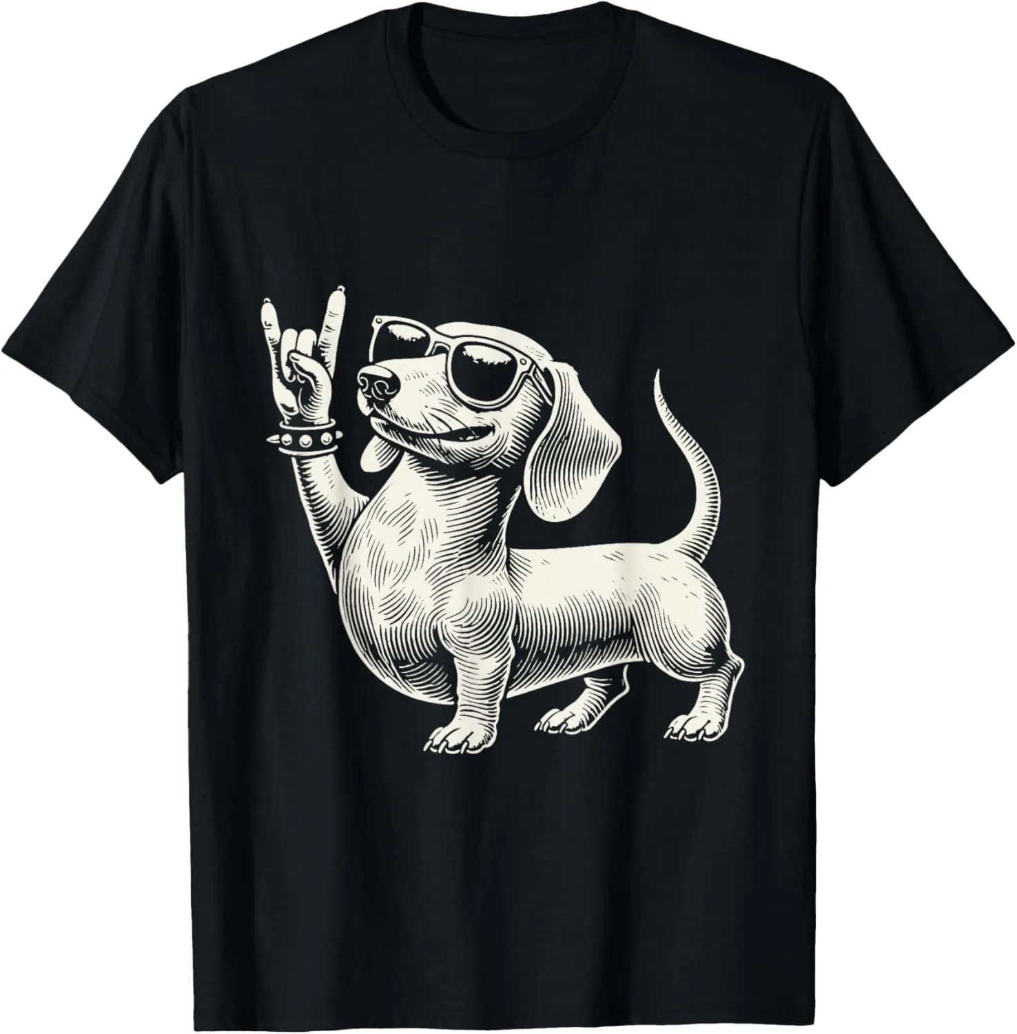 Rock Music Funny Heavy Metal Dachshund Festival T-Shirt