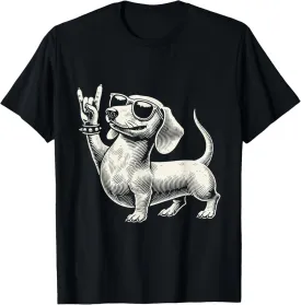 Rock Music Funny Heavy Metal Dachshund Festival T-Shirt