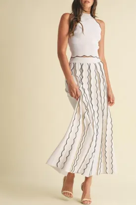 Scalloped Edge Knit Skirt
