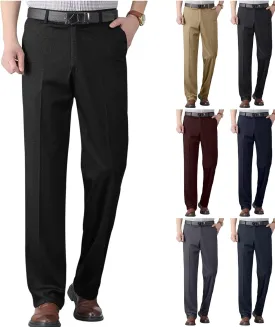 Slim Fit Dress Pants for Men Lightweight Business Casual Chino Pants Vintage Comfy Stretch Golf Pants with Pockets