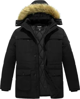 Soularge Men's Big and Tall Winter Warm Heavy Hooded Parka Jacket