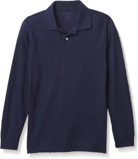 The Children's Place Boys' Long Sleeve Soft Jersey Knit Polo