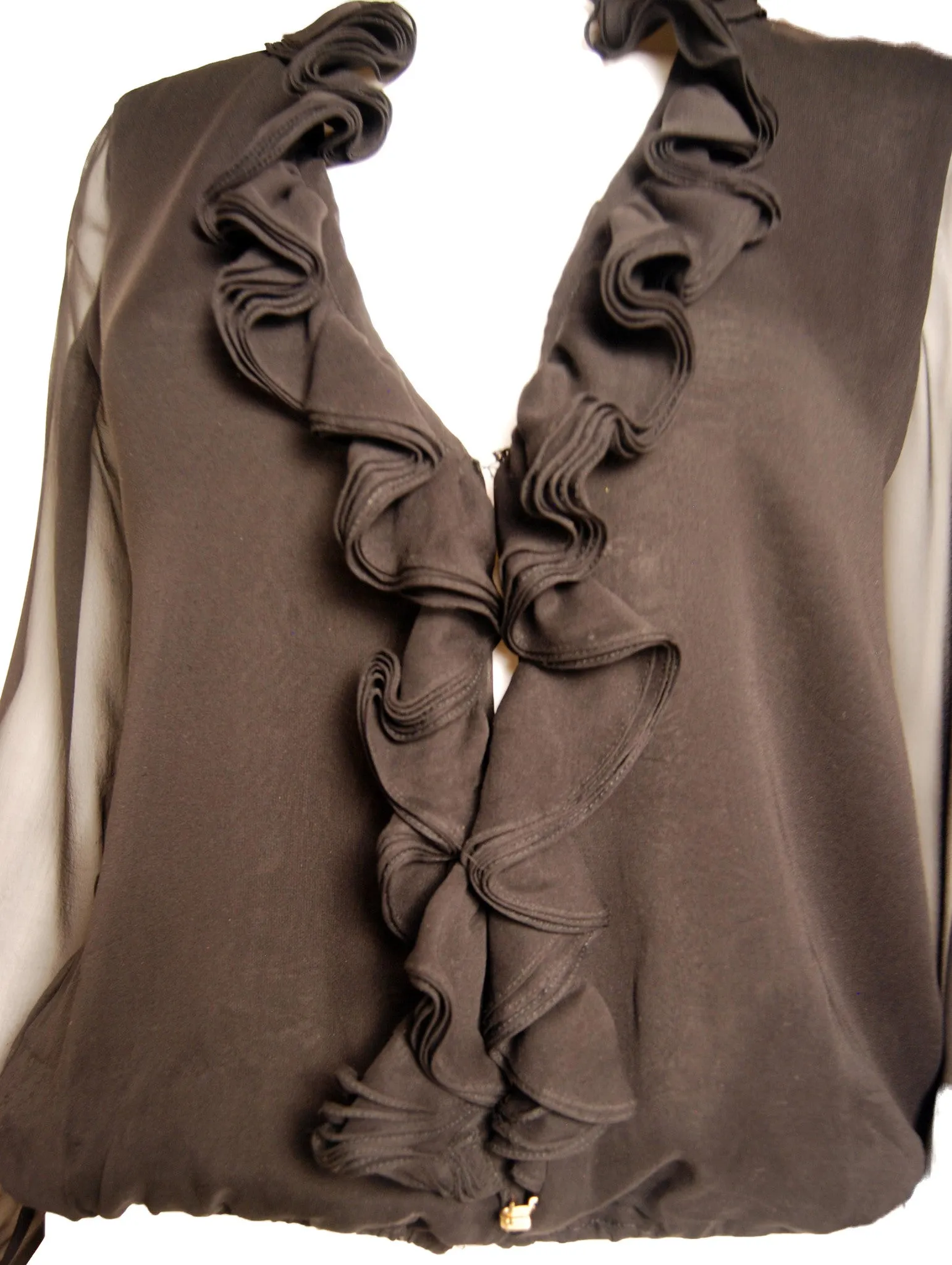 Tom Ford Gucci Chiffon Ruffle Blouse