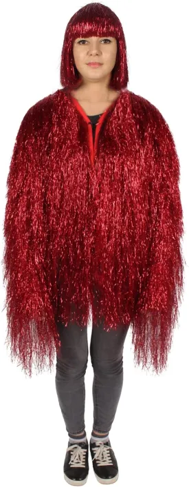 Unisex Thin Metallic Tinsel Foil Jacket - Extra Dense Shiny Glitter Costumes | Loose Fit Festival Fun Rave Dress