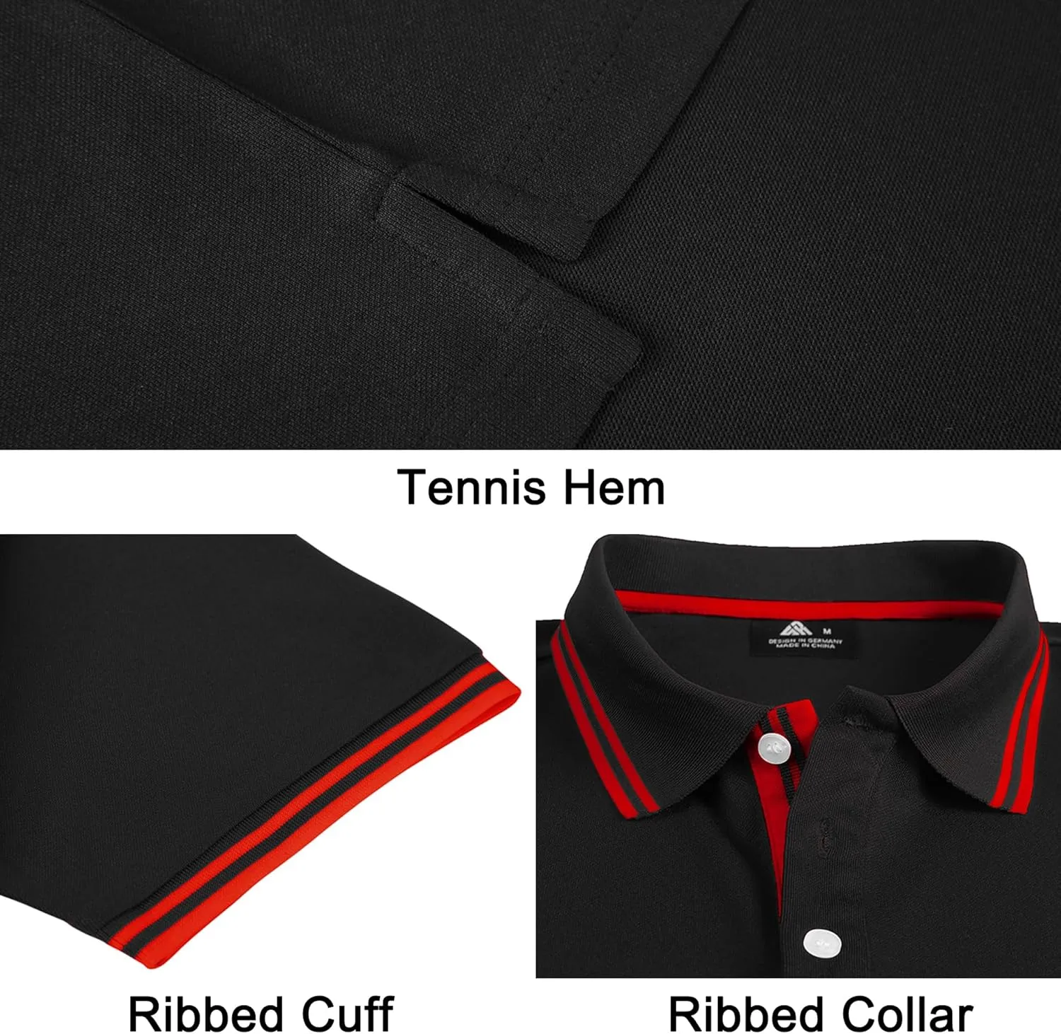 V VALANCH Mens Golf Polo Shirts Short Sleeve Moisture Wicking Golf Polo Shirts Collared Athletic Tennis Shirt