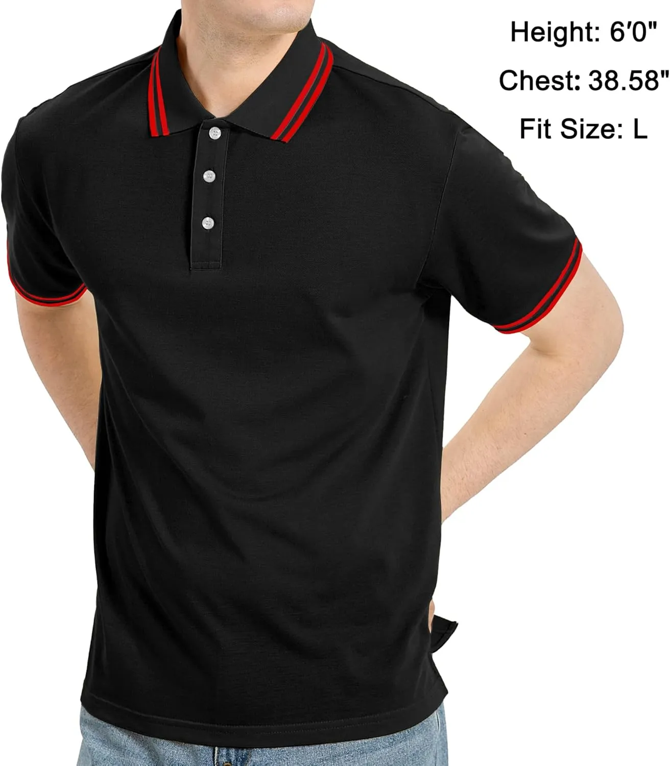 V VALANCH Mens Golf Polo Shirts Short Sleeve Moisture Wicking Golf Polo Shirts Collared Athletic Tennis Shirt