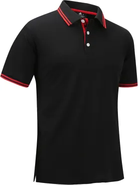 V VALANCH Mens Golf Polo Shirts Short Sleeve Moisture Wicking Golf Polo Shirts Collared Athletic Tennis Shirt