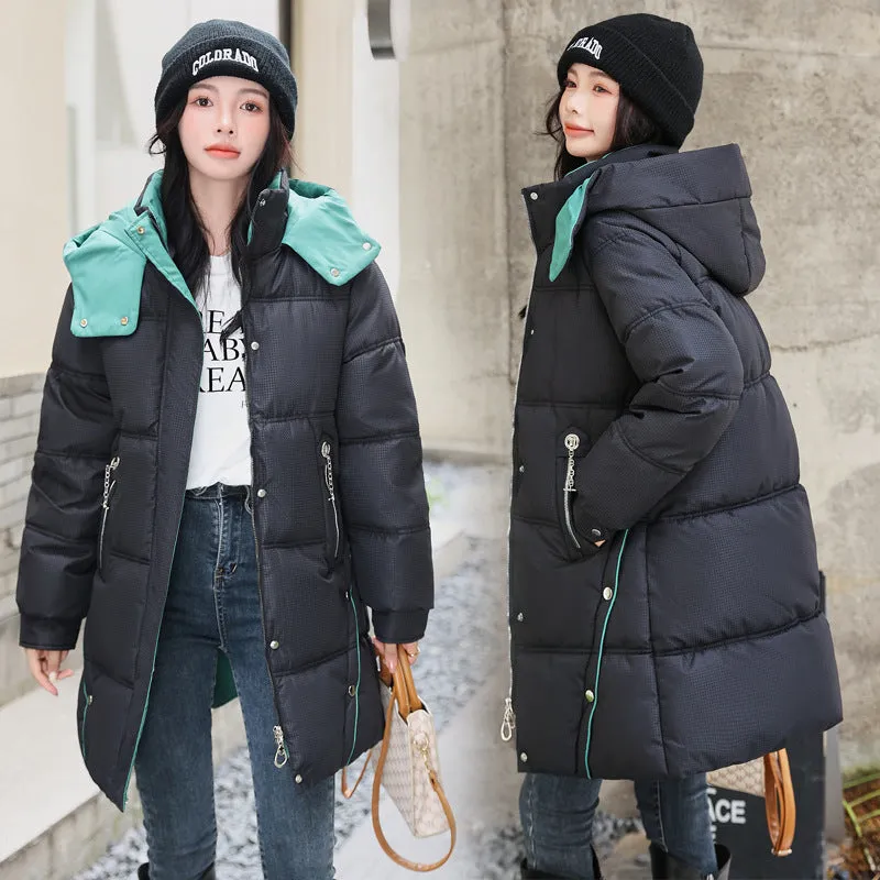 Winter Loose Down Cotton-padded Coat Women's Coat Mid-length Thickened