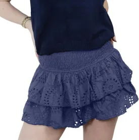 Women Floral Lace Mini Skirts Y2K Low Waist Pleated Ruffled Hem Layered Skirts Short Skirts Aesthetic Streetwear