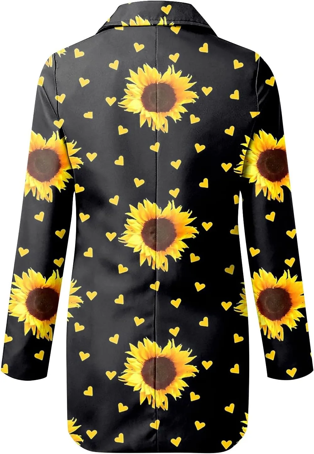Women's Fall Casual Trendy Long Sleeve Lapel Floral Cardigan Jacket Plus Size