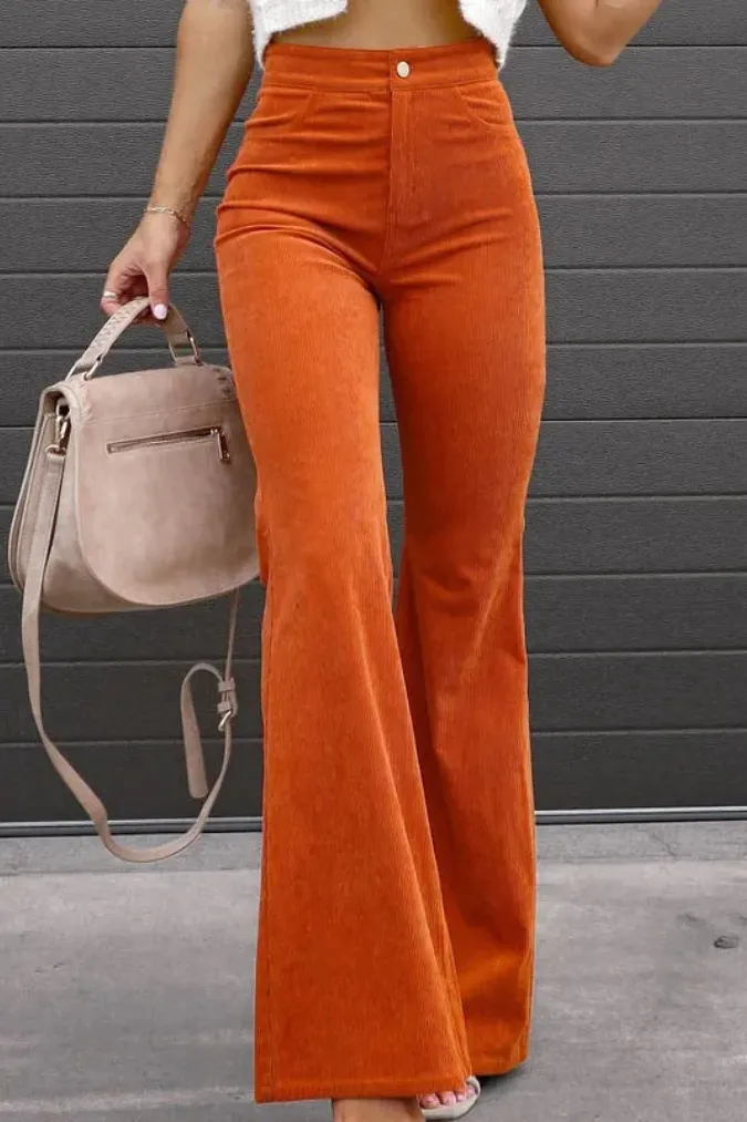 Women's Vintage High Waisted Corduroy Flared Jeans | Perfect for All Seasons